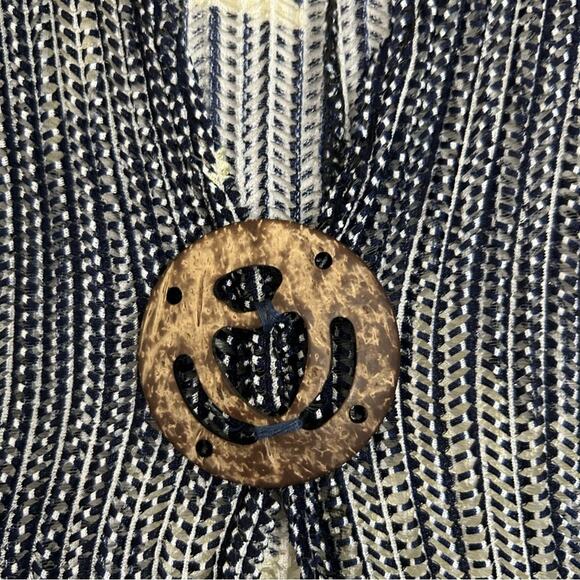 Paradise Blue & White Stars Slither Away Open Knit Swimsuit Beach Coverup, M/L - Picture 5 of 15